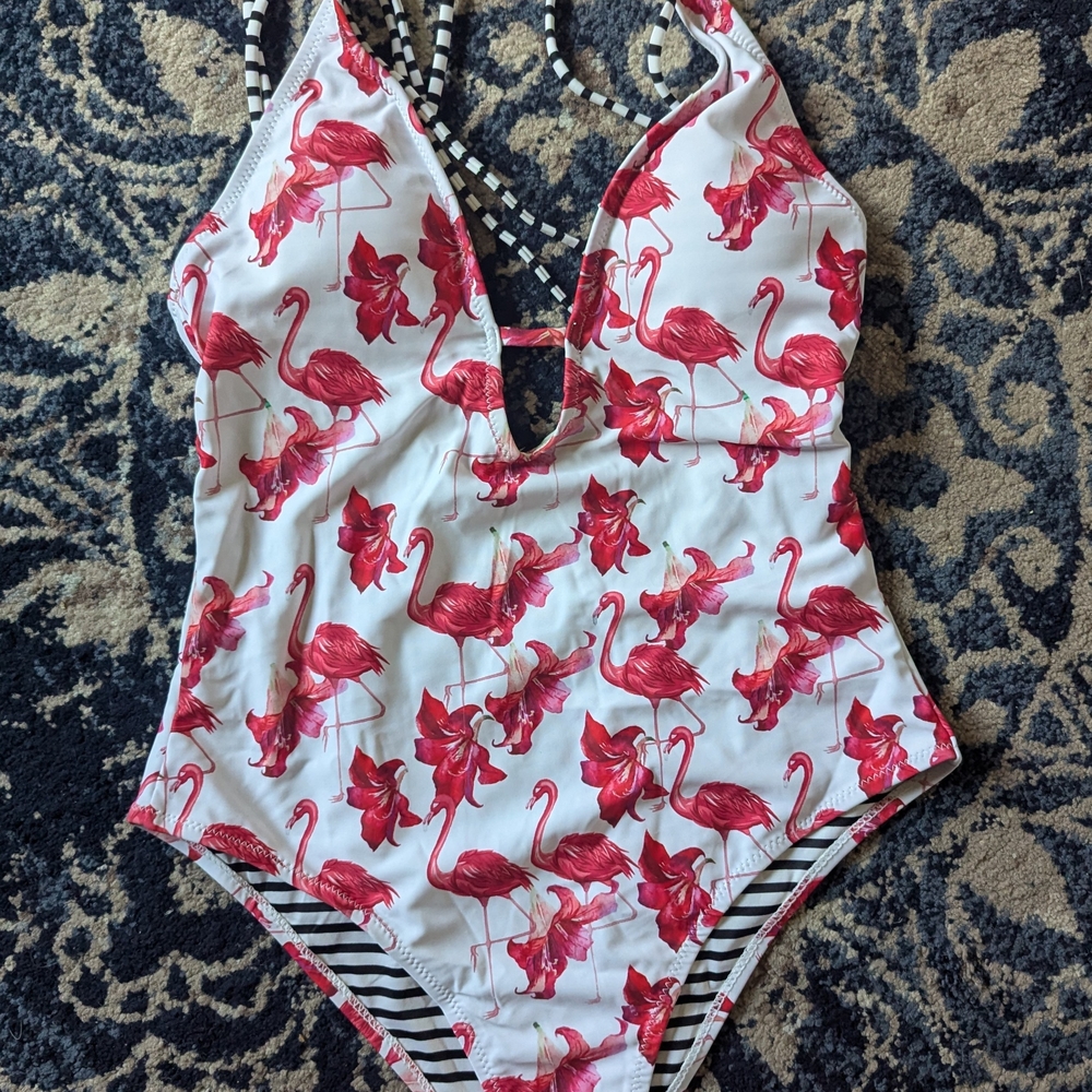 Flamingo & Floral Print Swimsuit